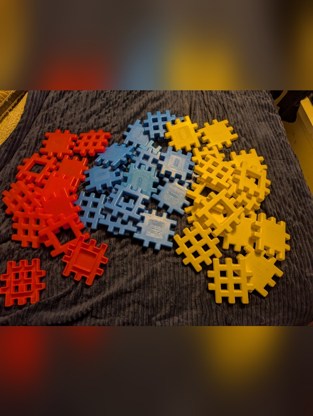 VINTAGE LITTLE TIKES WEE WAFFLE BLOCKS PRIMARY COLORS 45 Pc SET